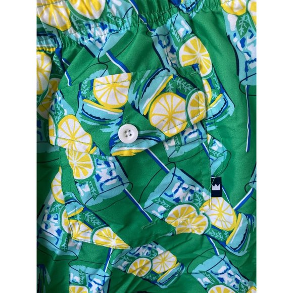 Crown & Ivy Lemonade Swim Trunks Green Yellow Men's XL - Picture 6 of 6